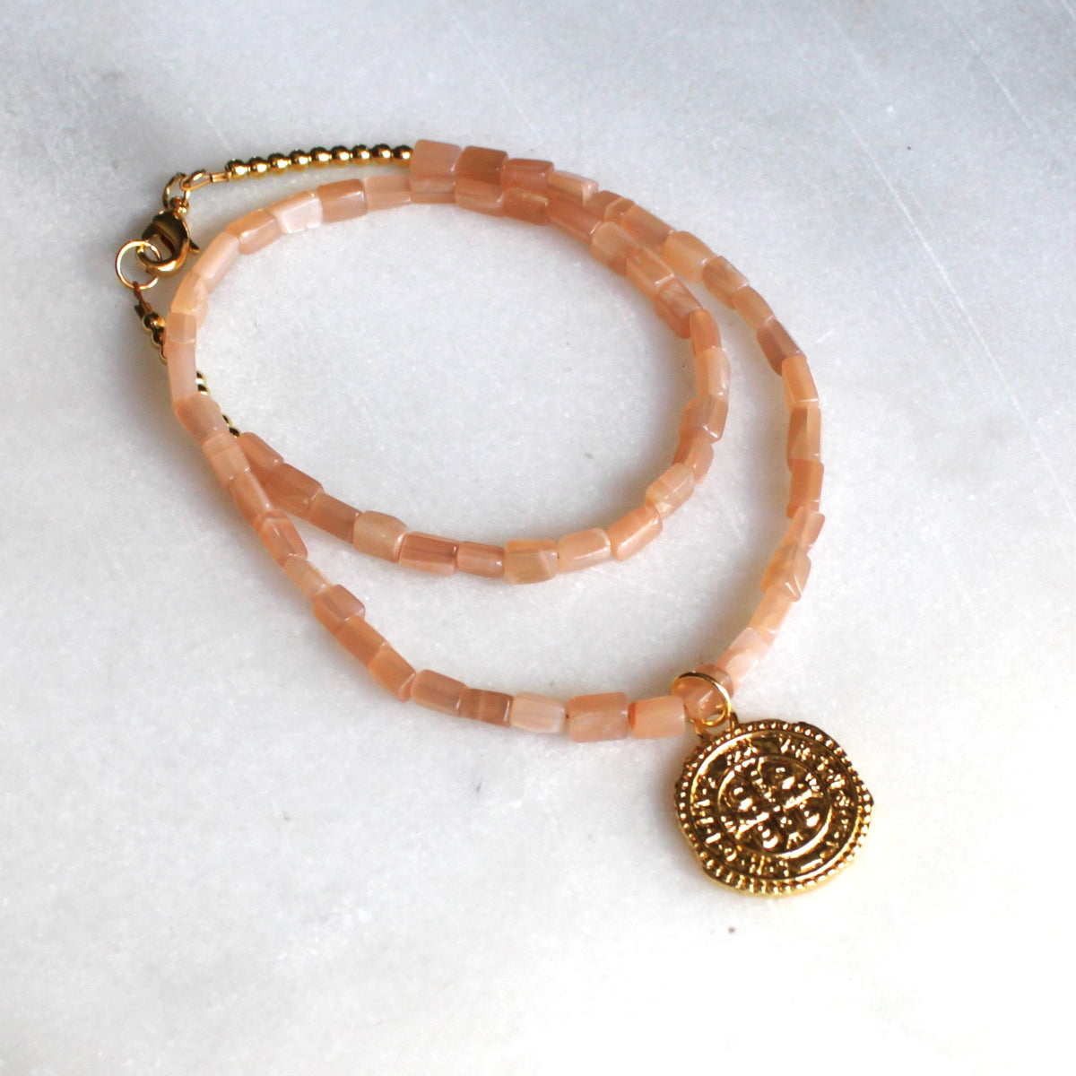 Golden Dune Beaded Necklace