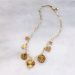 Chunky Gold Multi Charm Necklace