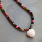 Maysen Tourmaline & Heart Beaded Necklace