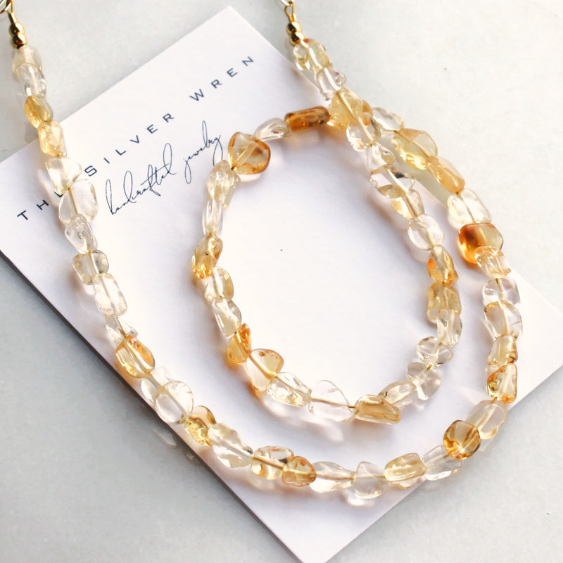 Amelie Citrine Beaded Necklace