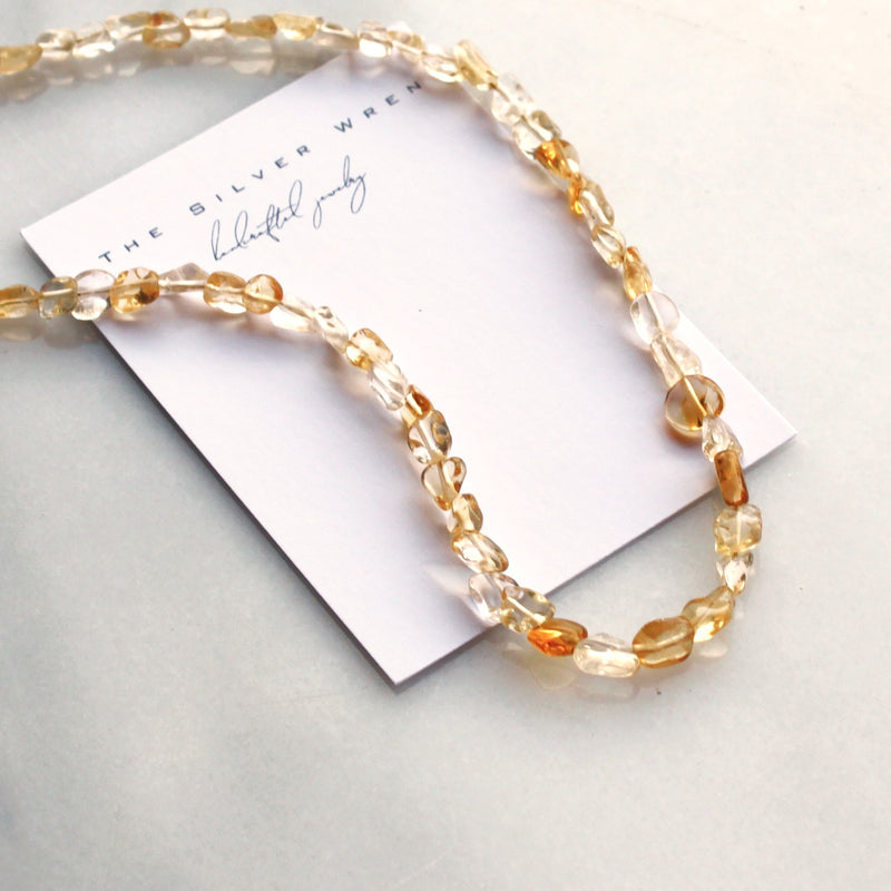 Amelie Citrine Beaded Necklace