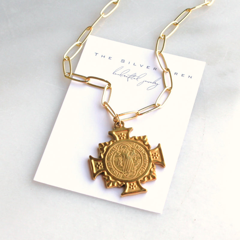 Piper Cross Medallion Necklace