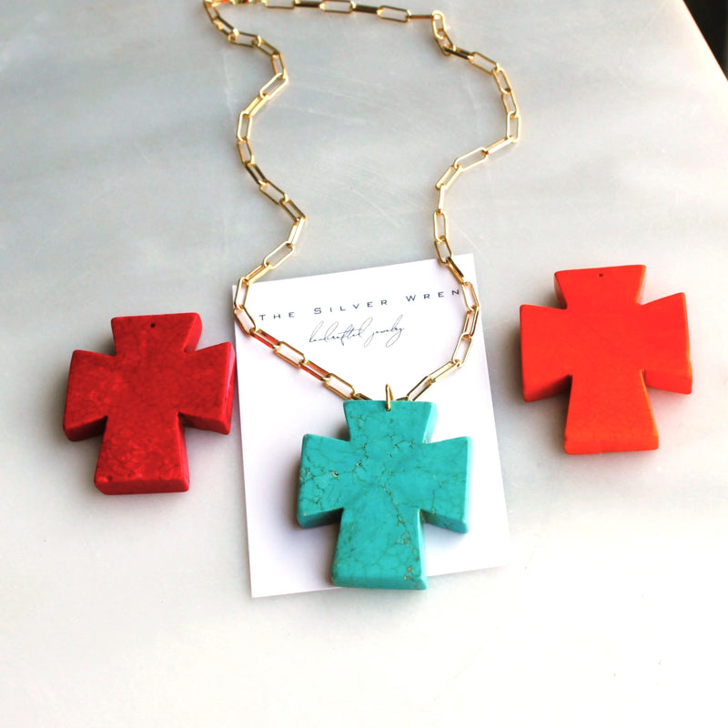 Delia Cross Medallion Necklace