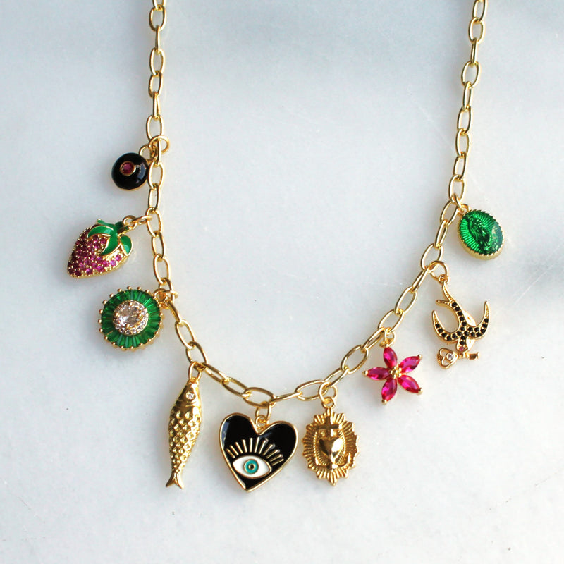 Daphne Multi Charm Necklace
