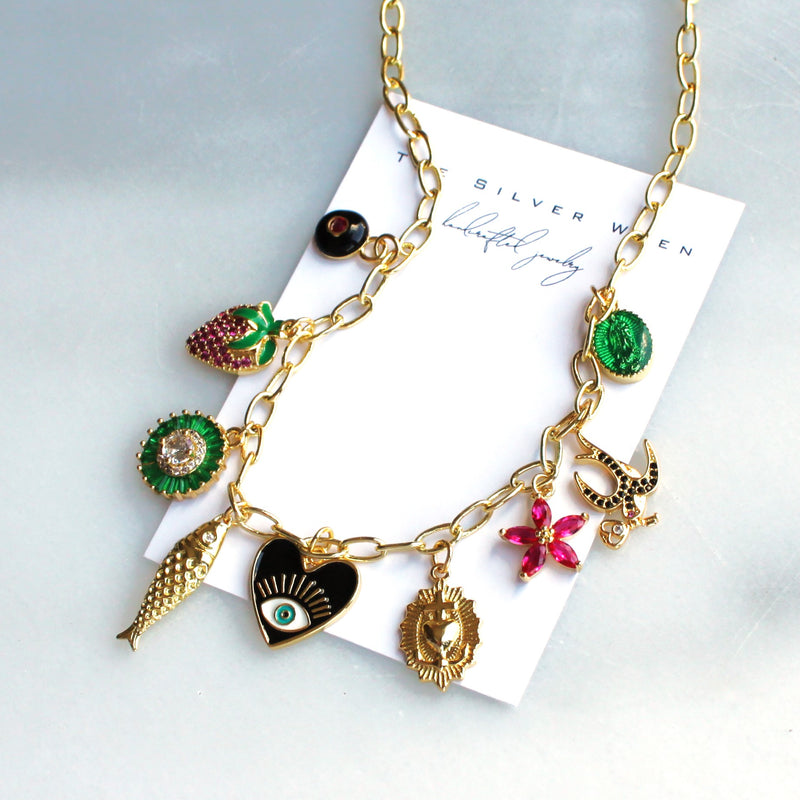 Daphne Multi Charm Necklace