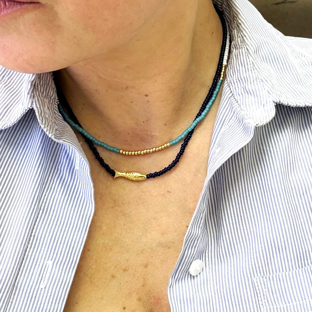 Lucky Fish Beaded Necklace