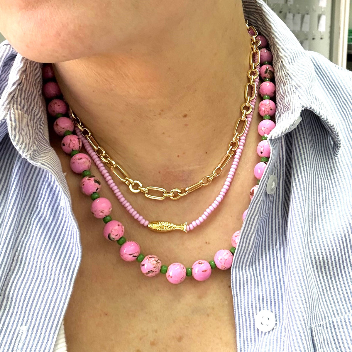 Lucky Fish Beaded Necklace