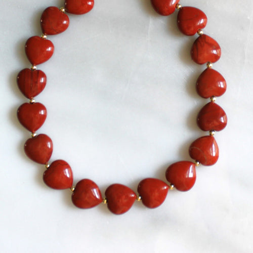 Red Jasper Wild Heart Beaded Necklace