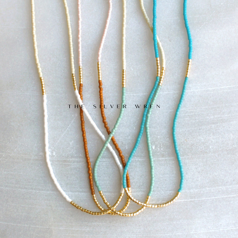 Lithe Beaded Necklace - Choose your color – The Silver Wren