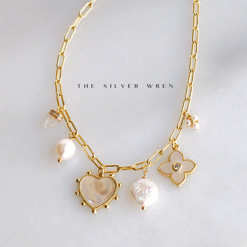 Pearl Multi Charm Necklace