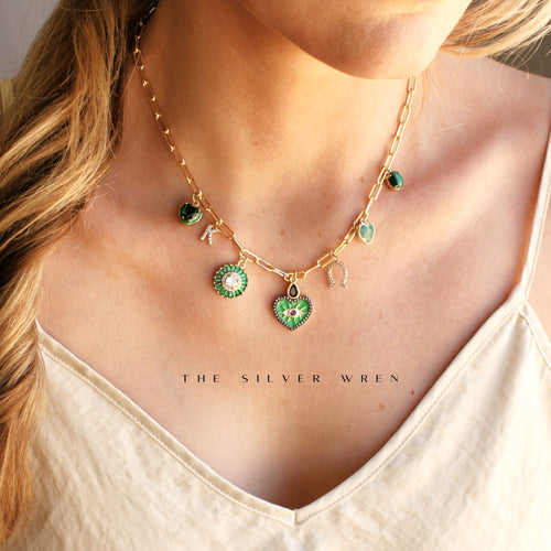 Green Multi Charm Necklace