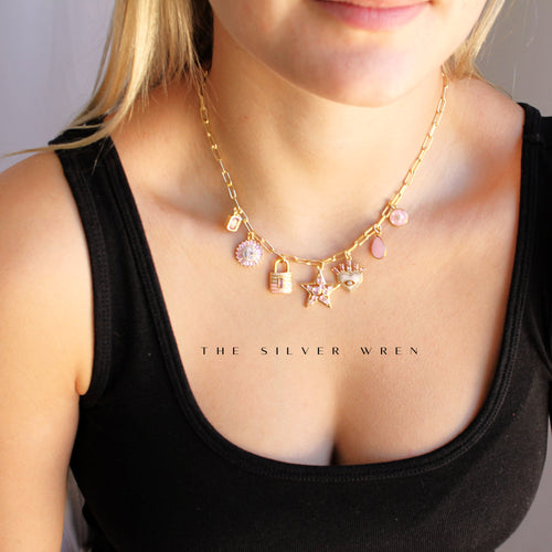 Pink Multi Charm Necklace