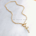 Gold Bow Toggle Necklace