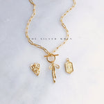 Gold Bow Toggle Necklace