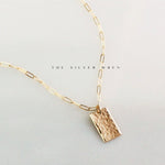 Hammered Rectangle Necklace - Choose your chain style