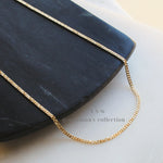 3mm Gold Curb Chain Necklace for Men