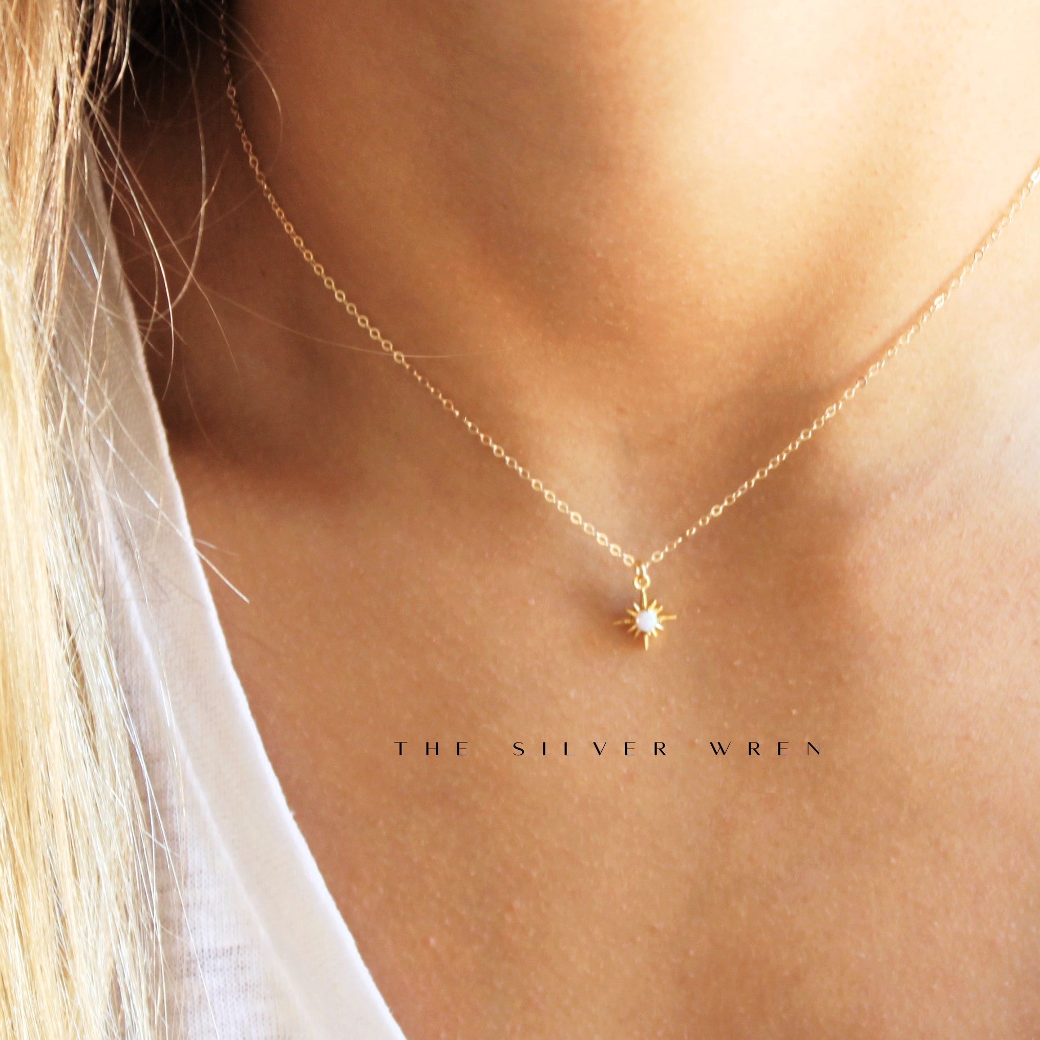 TATIANA☆[Silver925] Star Mirrorball Necklace Tatiana Pearl & Star Children's Necklace - Silver - LSN0037