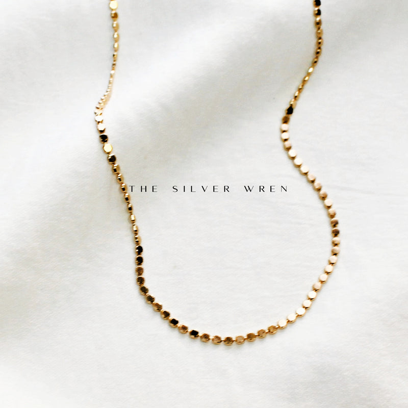 Gold Flat Dot Chain Necklace