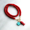 Livy Red Toggle Beaded Necklace