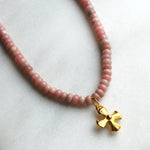 Mila Pink Opal & Cross Beaded Necklace