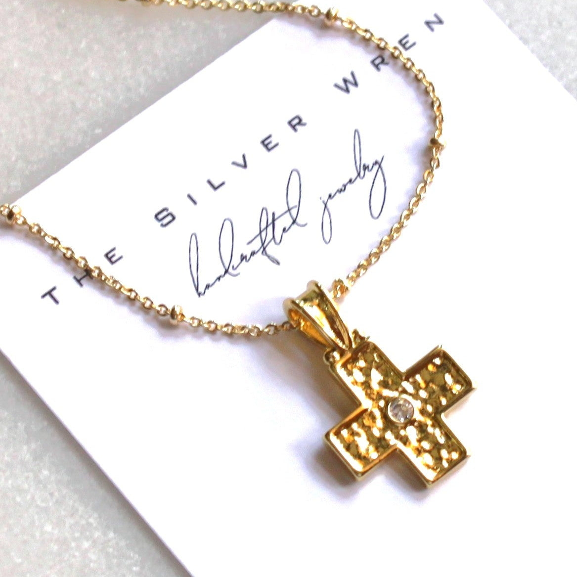 Gold Cross Pendant Necklace