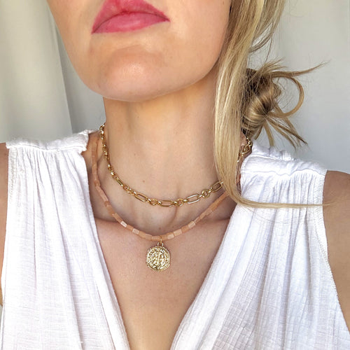 Golden Dune Beaded Necklace