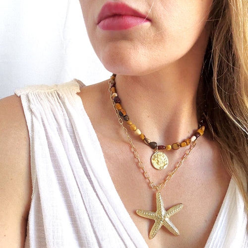 Sedona Coin Beaded Necklace