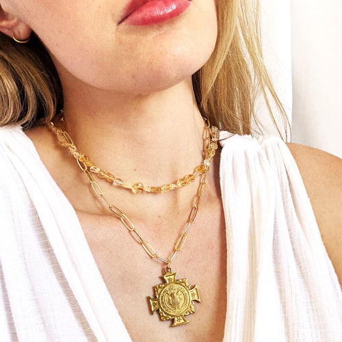 Piper Cross Medallion Necklace