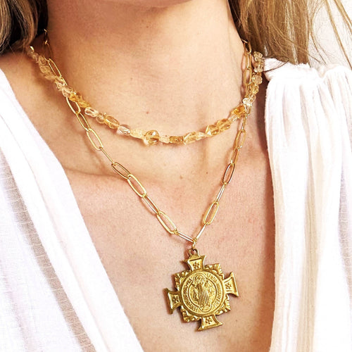 Amelie Citrine Beaded Necklace