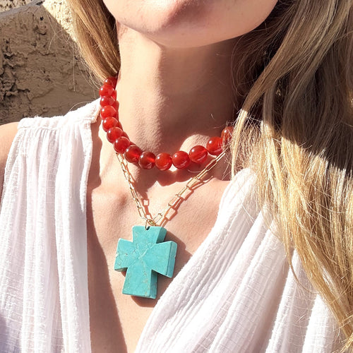 Delia Cross Medallion Necklace