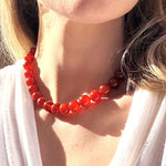 Nia Chunky Carnelian Beaded Necklace