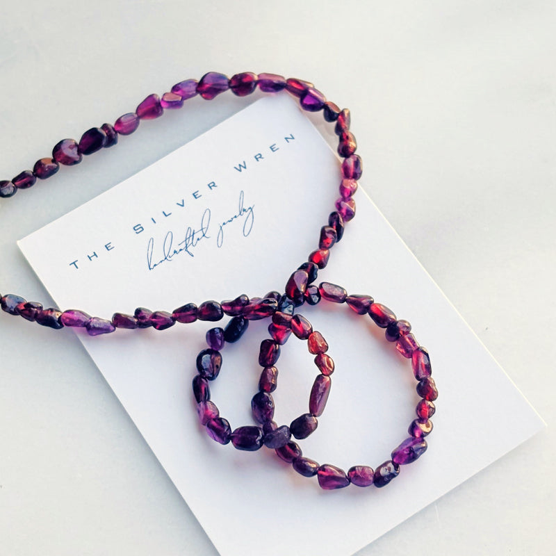 Ingrid Garnet Beaded Necklace