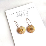 Gold Sunburst Drop Hoops
