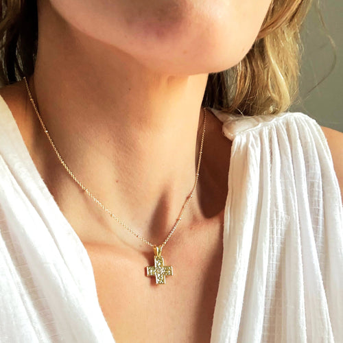 Gold Cross Pendant Necklace