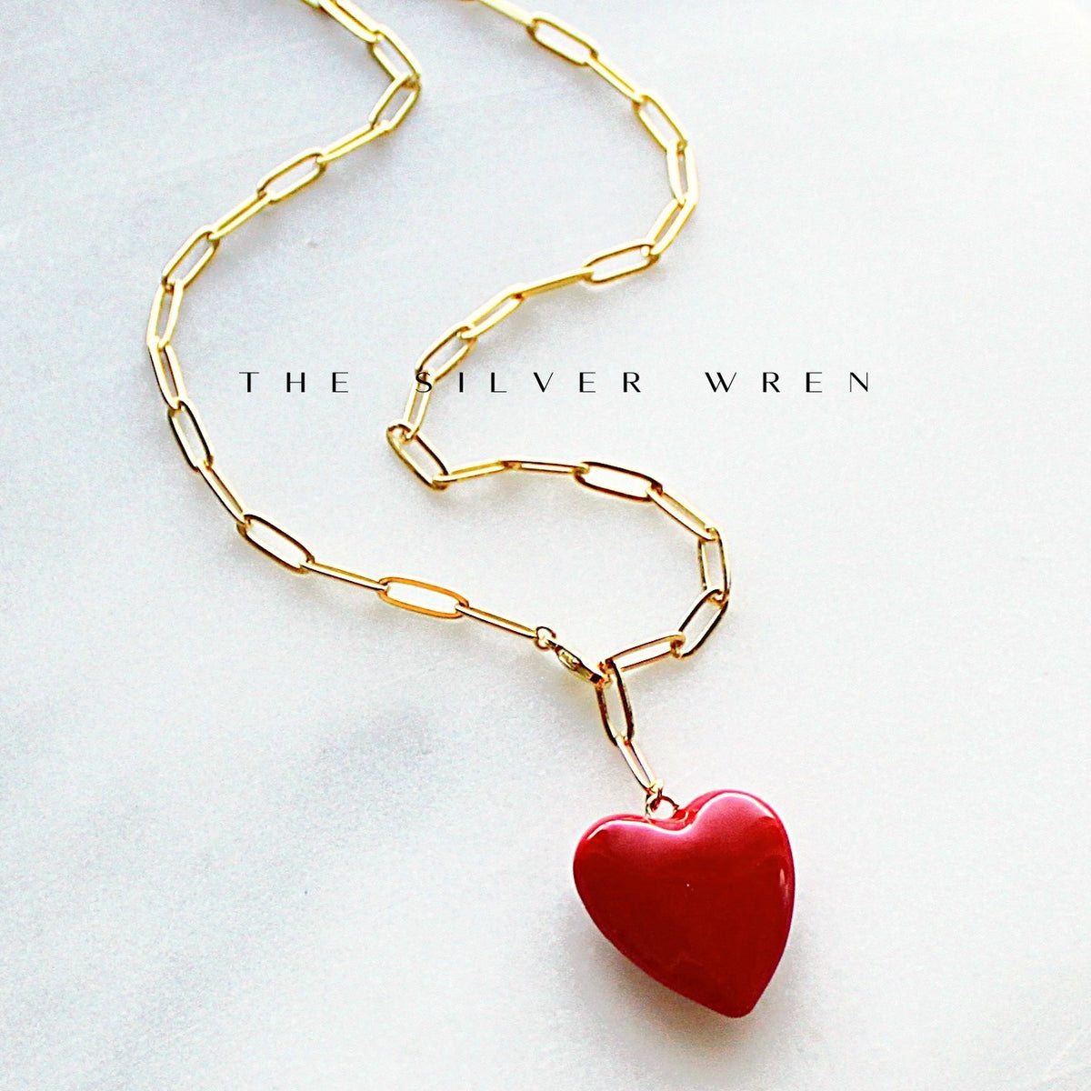 Olivia Red Heart Medallion Necklace