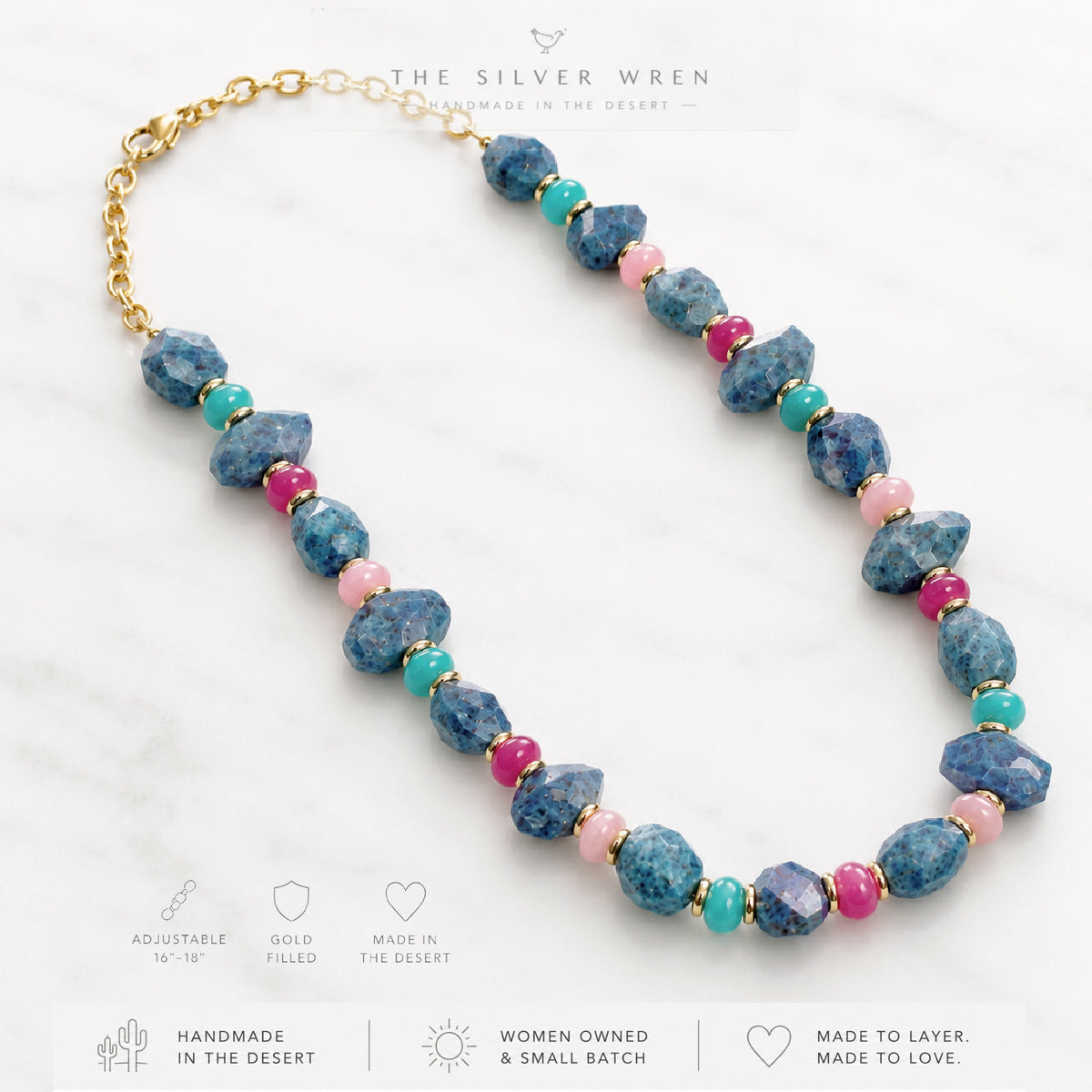 Colorful Lapis Statement Necklace