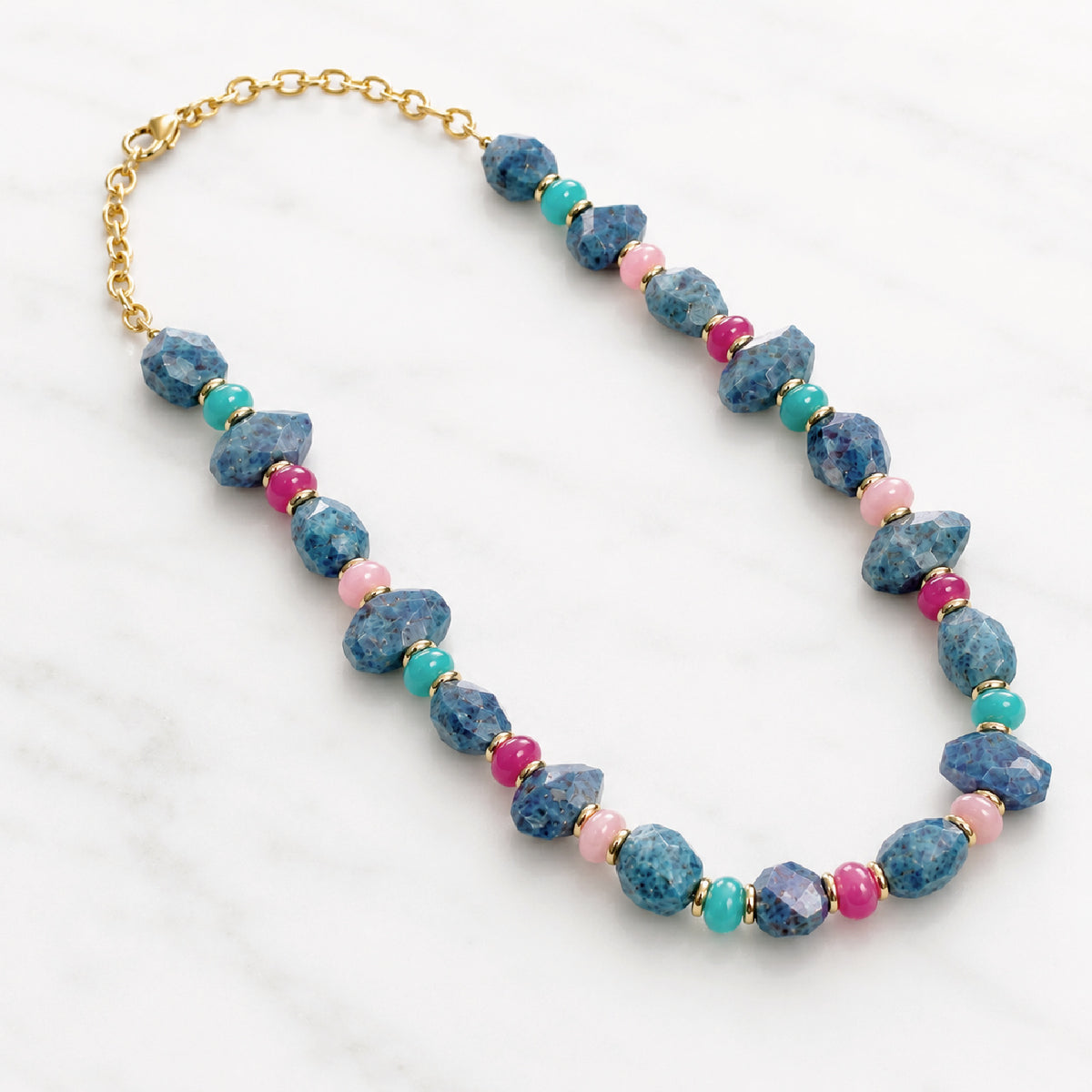 Colorful Lapis Statement Necklace