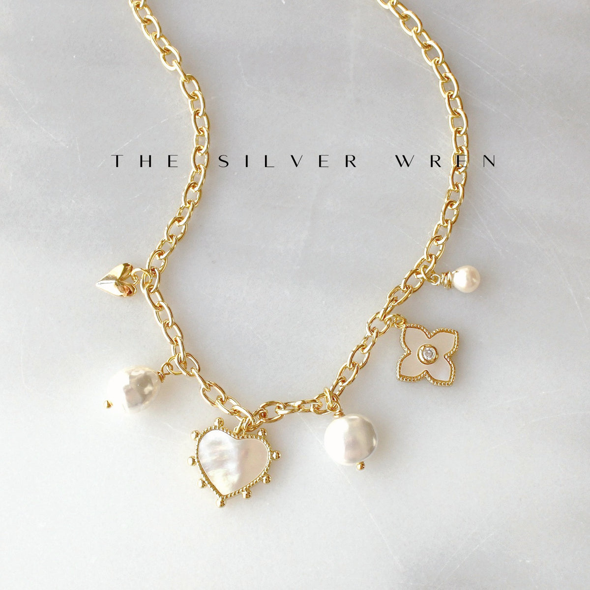 Pearl Multi Charm Necklace