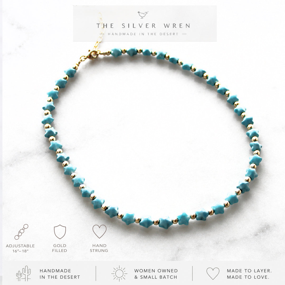 Desert Star Blue Jade Necklace