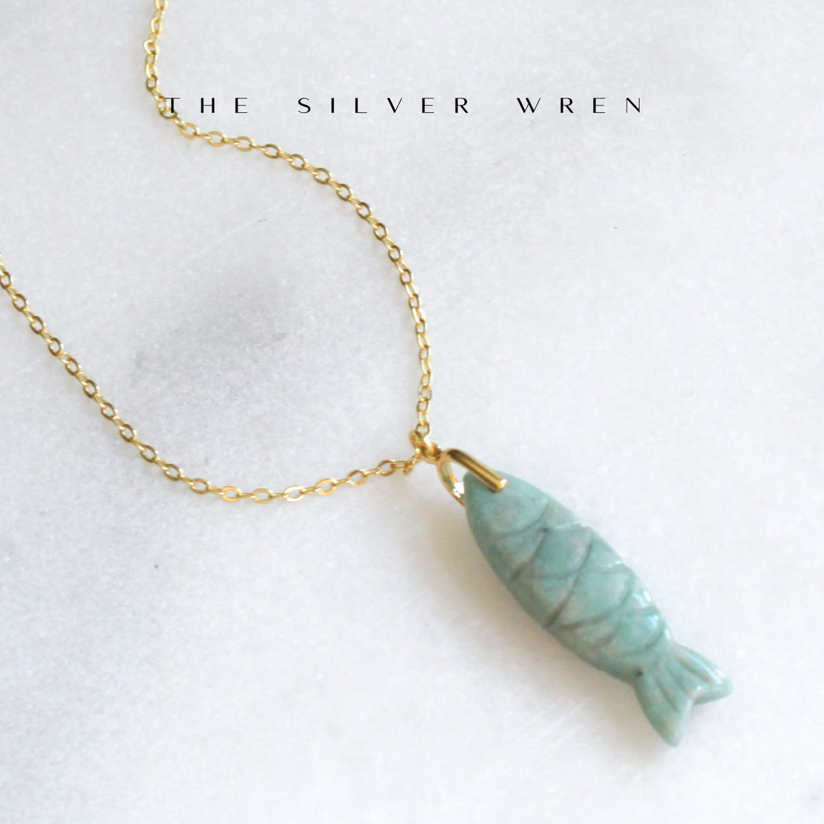 Gemstone Fish Pendant Necklace