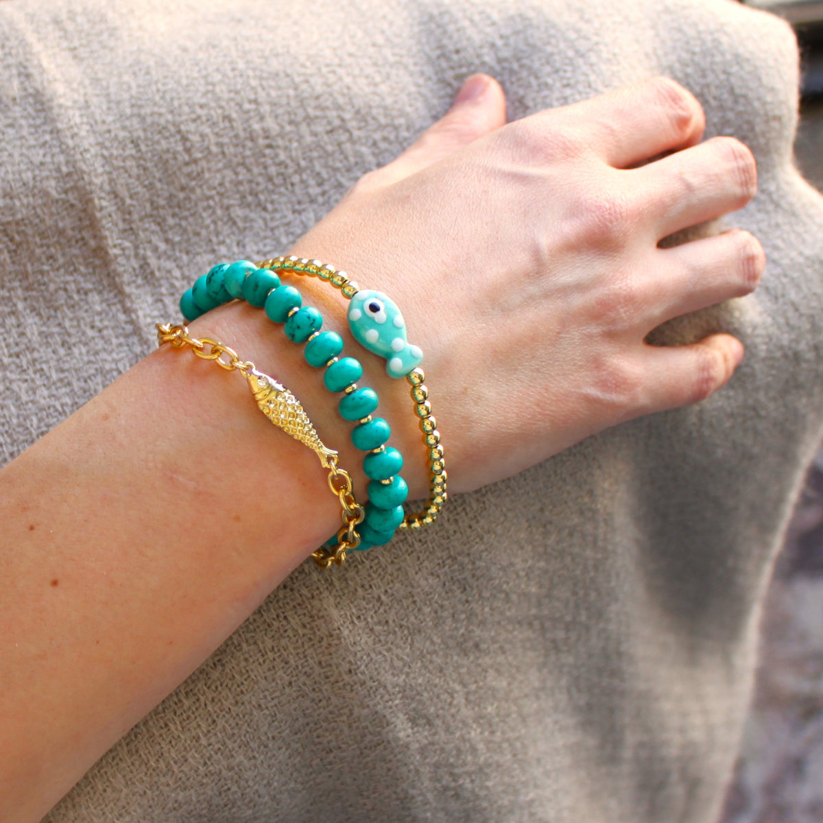 Dot Fish Beaded Bracelet