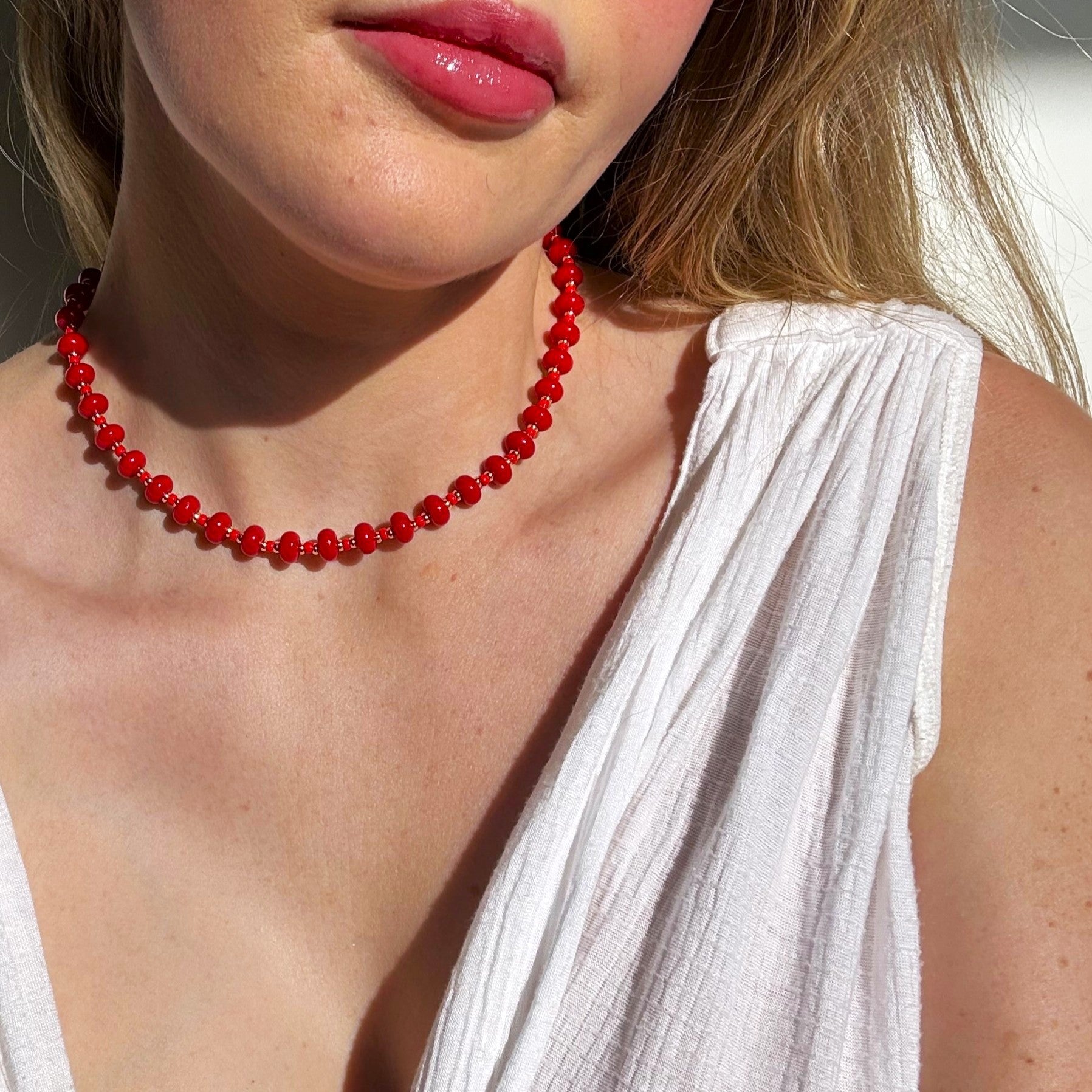 260534◎COLLEEN TOLAND◎赤いネックレス Zia Red Stone Candy Necklace – The Silver Wren
