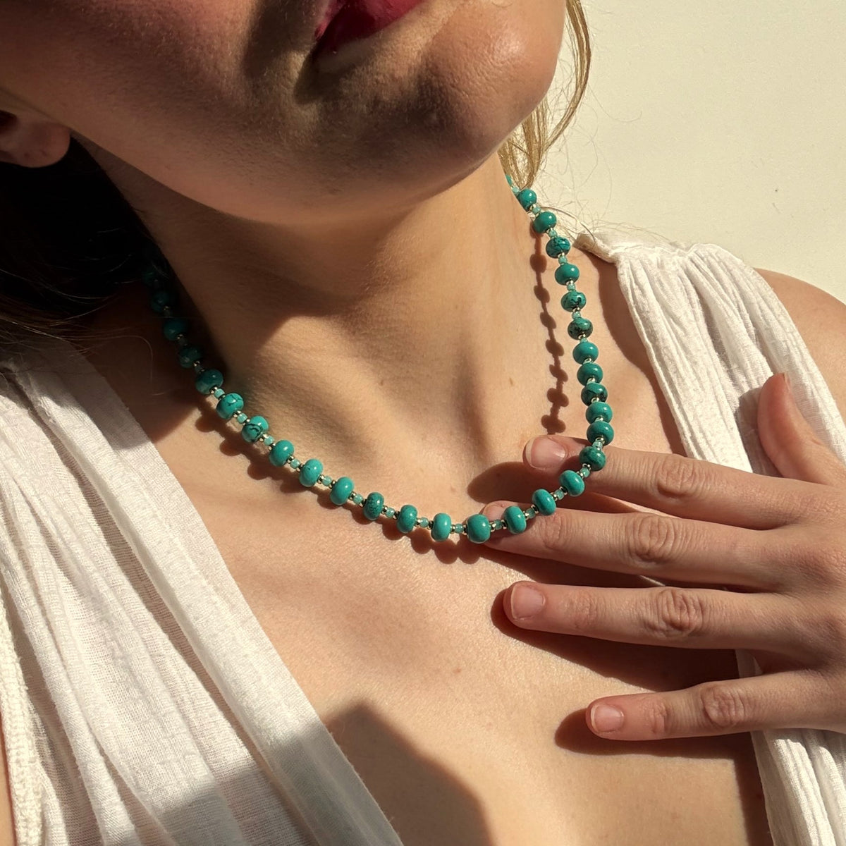 Zia Turquoise Stone Candy Necklace