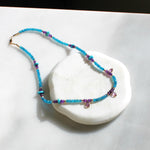 Beaded Apatite, Amethyst, & Turquoise Necklace