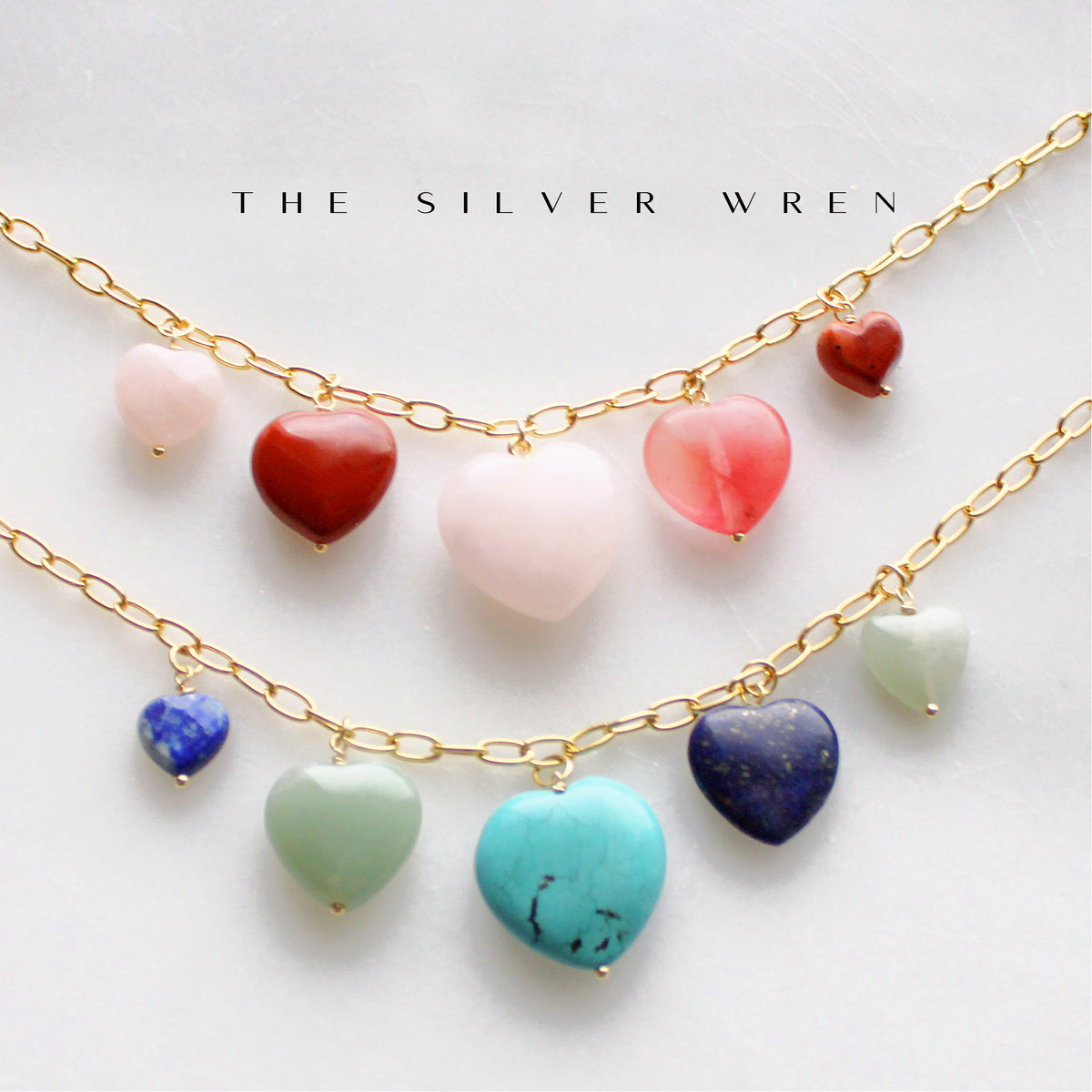 Sierra Stone Heart Multi Charm Necklace