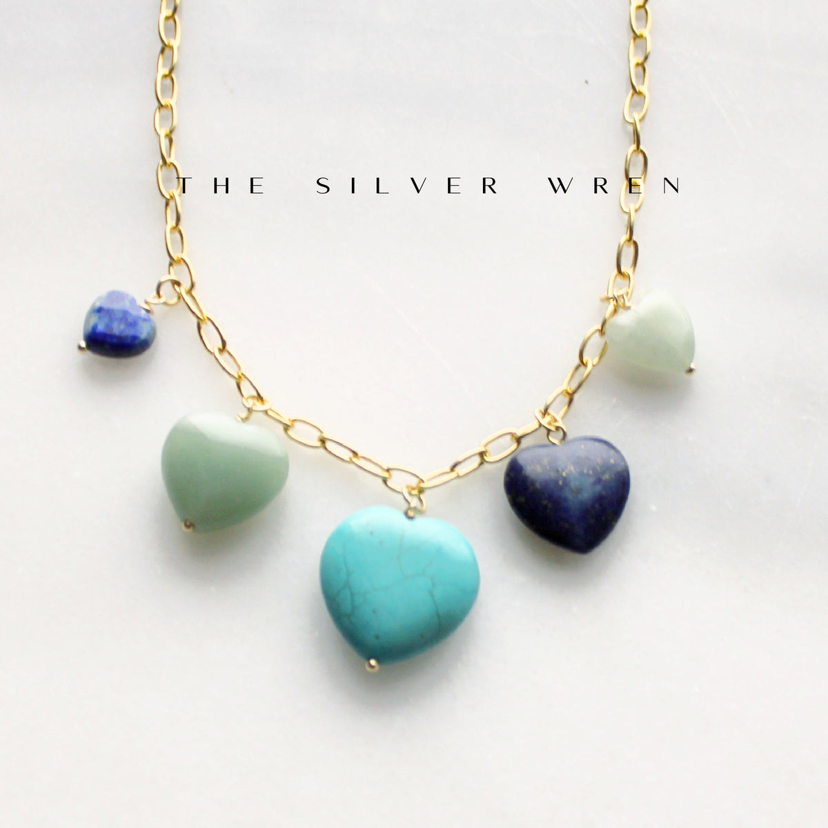 Sierra Stone Heart Multi Charm Necklace