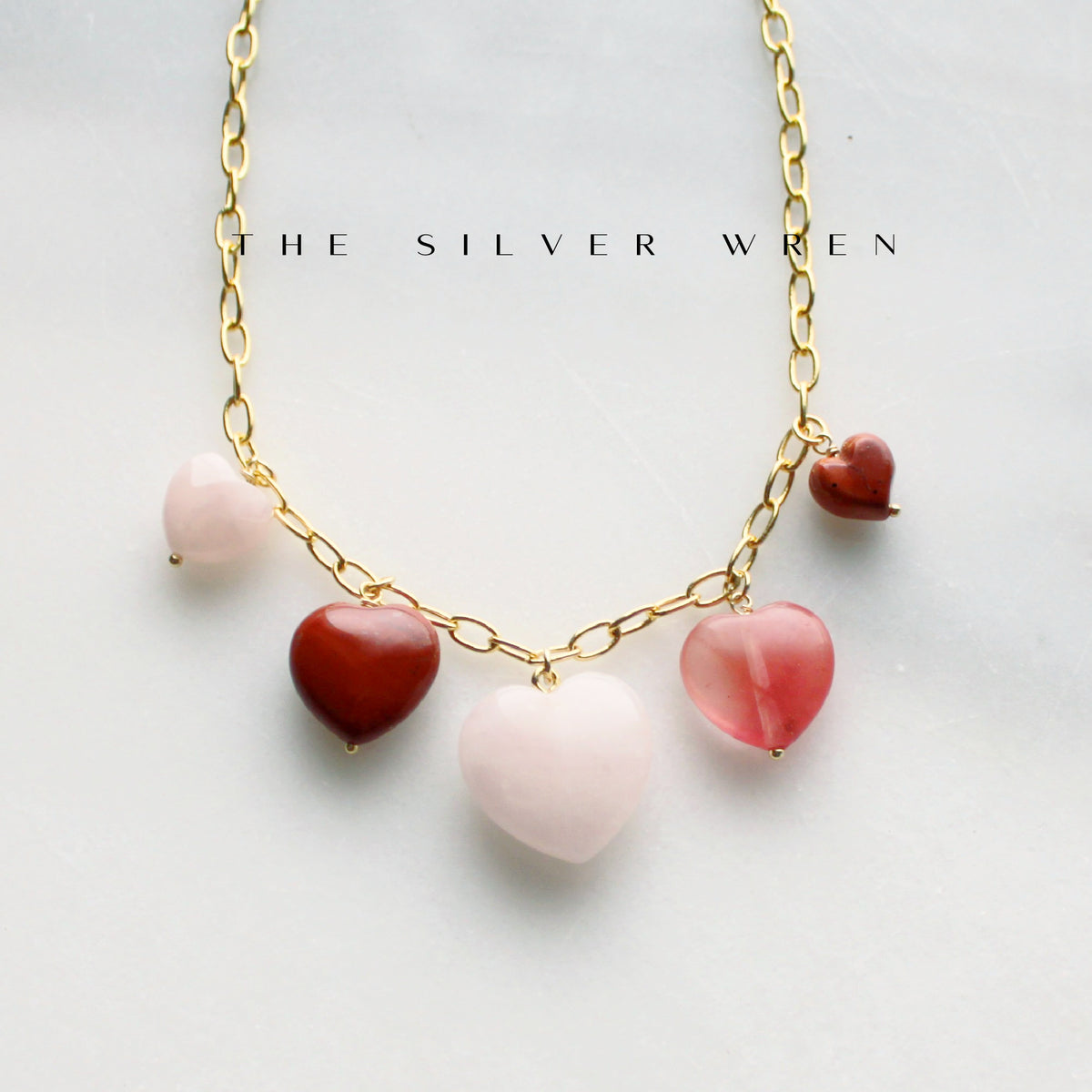 Sierra Stone Heart Multi Charm Necklace