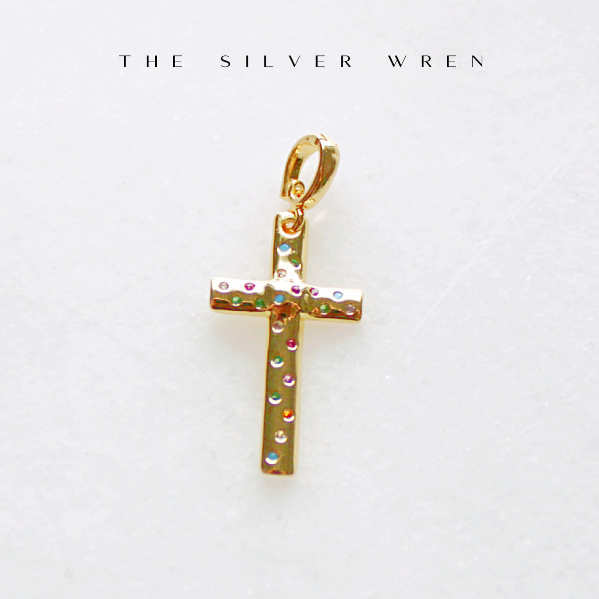 Gold Dotted Cross Clip on Charm -  Individual charms to add on