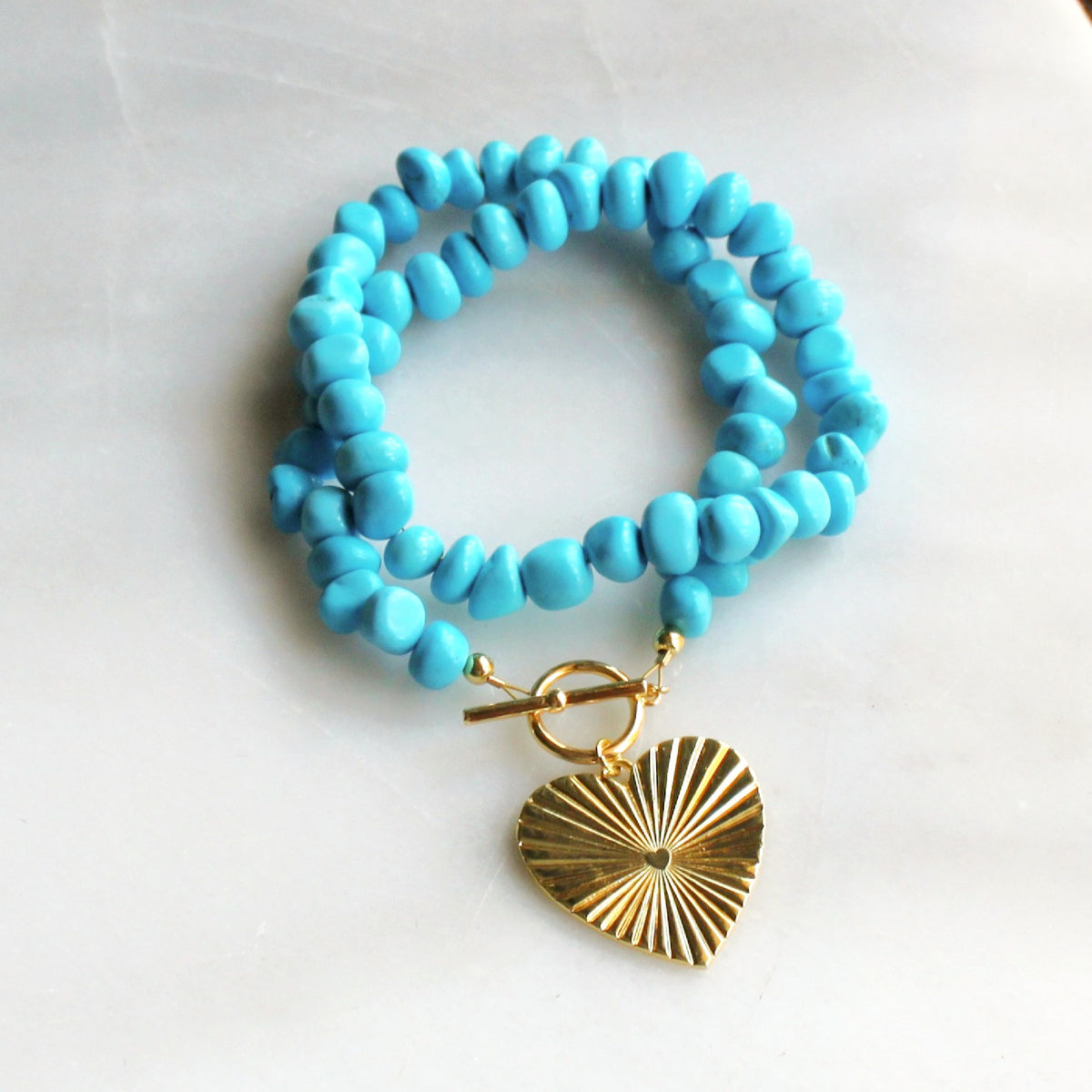 Rhea Turquoise Toggle Necklace