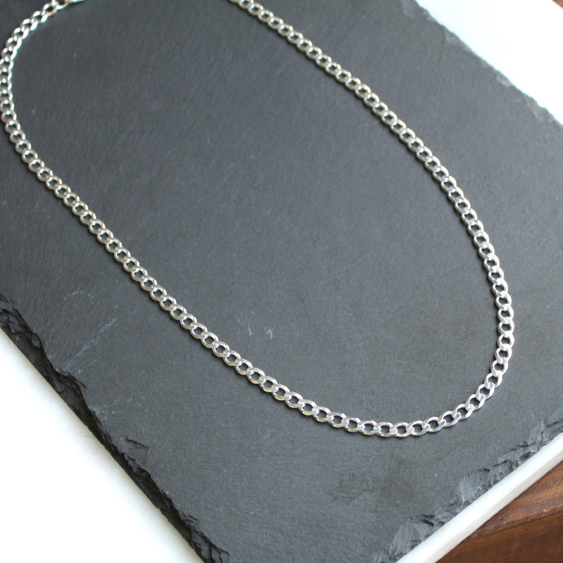 Men's 5mm Sterling Silver Curb Chain Necklace